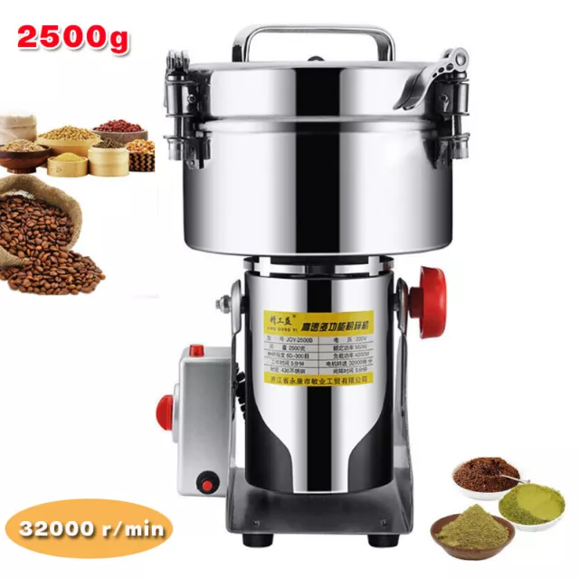 2500g Electric Dry Food Grain Mill Grinder Machine Spices Nuts Grinding Blender