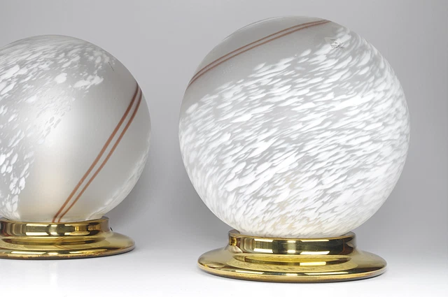 JHY DESIGN Set Di 2 Lampade Da Tavolo In Vetro A Batteria Con Luci LED Calde E Foglia Oro, 17,5 Cm, Senza Fili Per Interni/Esterni