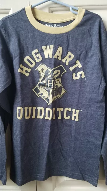 New NWT harry potter Hogwarts quidditch boys long sleeve shirt gray small (7/8)