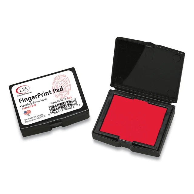 Inkless Fingerprint Pad 2.25 x 1.75 Red 03028
