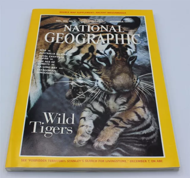 National Geographic Magazine W/Map - Wild Tigers - Vol 192 No 6 - December 1997