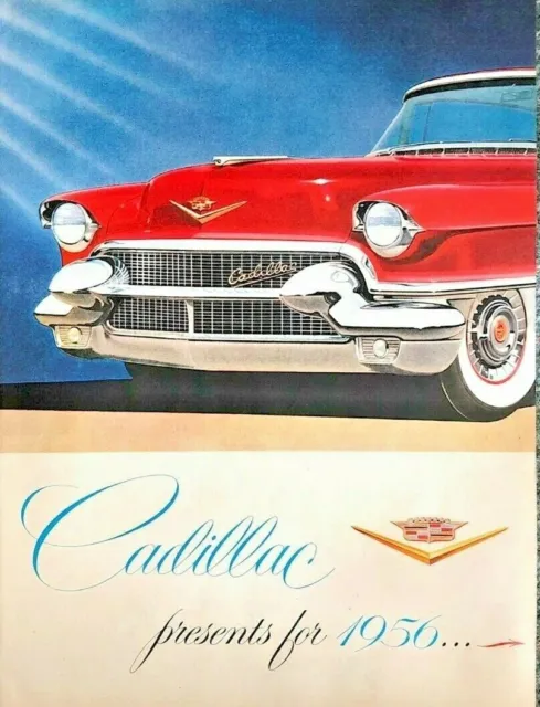 1955 Cadillac Automobile Car Vintage Print Ad THREE Sheet Advertisement