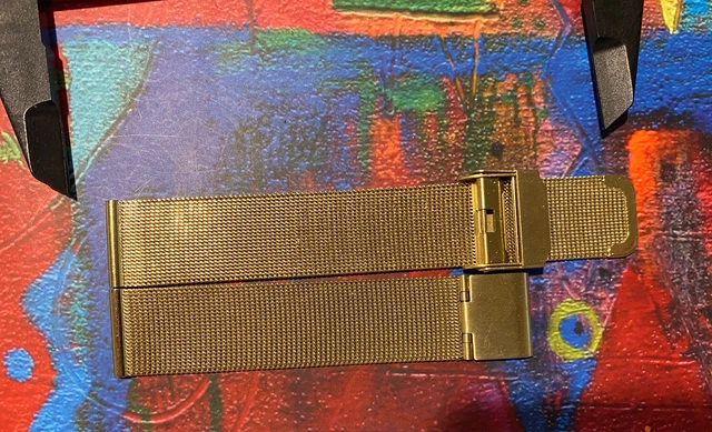 Stainless Steel gold Mesh Watch Band Strap, Thick Metal - 17mm