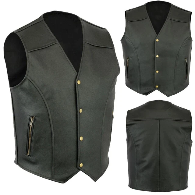 Veste En Cuir Motard Pour Homme - Style Casual Automne-hiver - Coupe-vent Avec Col Mandarin Et Doublure Polaire