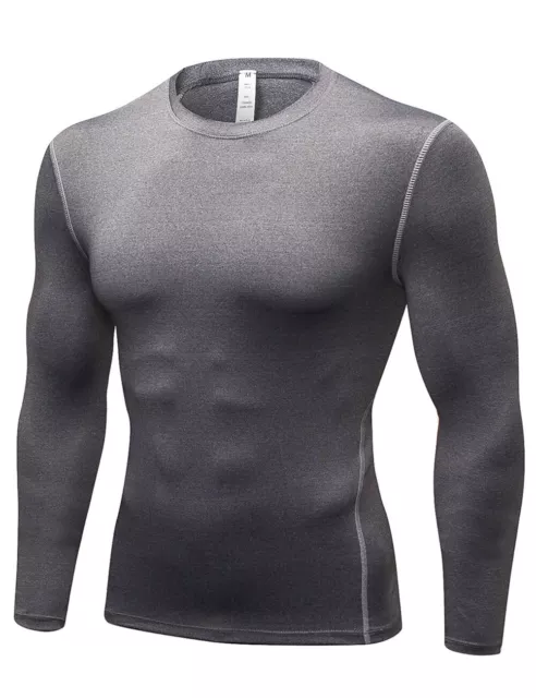 MEN'S THERMAL LONG Sleeve Compression Shirts Winter Gear Running T ...