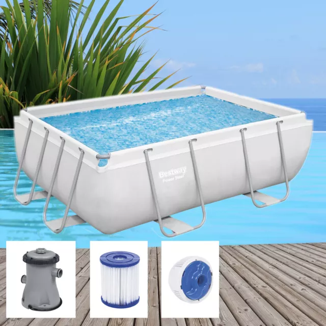 Bestway Power Steel 282x196x84cm Pool Filterpumpe und Zubehör Gartenpool 56629