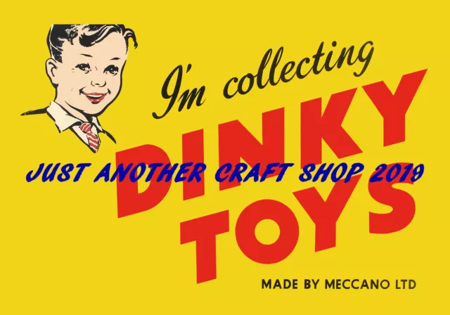 Dinky Jouets Vintage 1950's Affiche Magasin Affichage Signe Annonce Haute