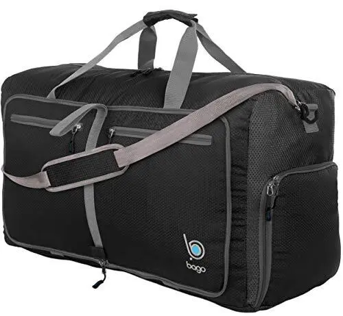 Travel Duffel Bags Traveling Women Men Foldable Weekender Bag 80L 27" Black