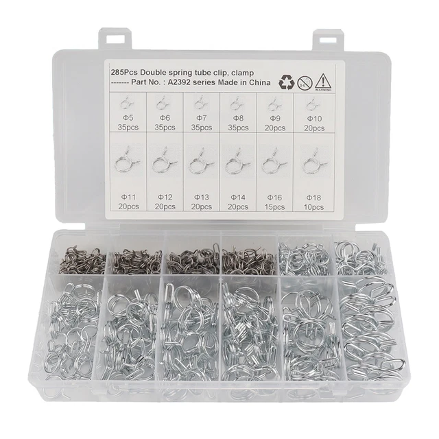 Industrielle Feder Klammer Sortiment 8 Größen Schlauch Rohr Clips Set (