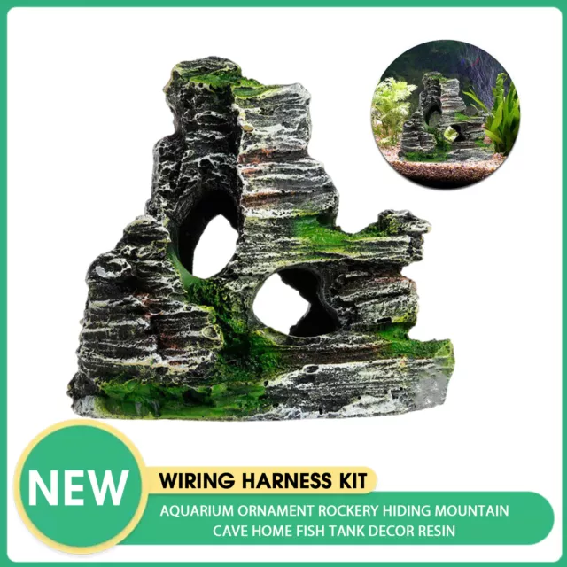Aquarium Ornament Rockery Hiding Mountain Cave Home Fish Tank Decor Resin VN