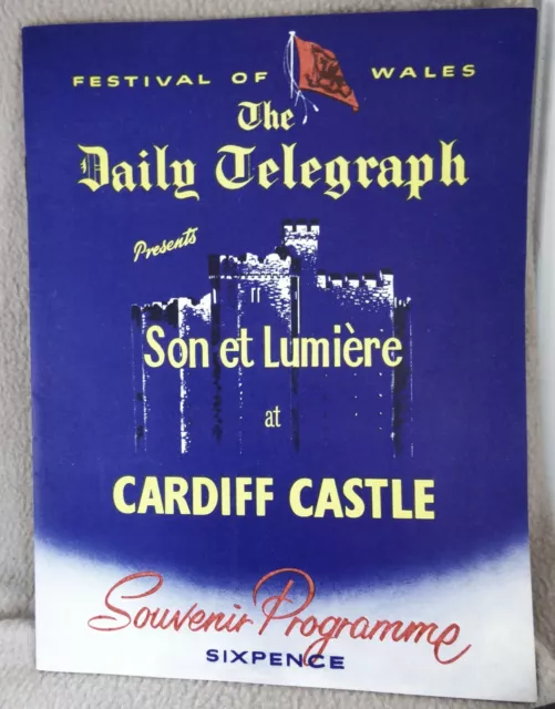 1958 Festival of Wales Cardiff Castle Son et Lumiere Programme & leaflets