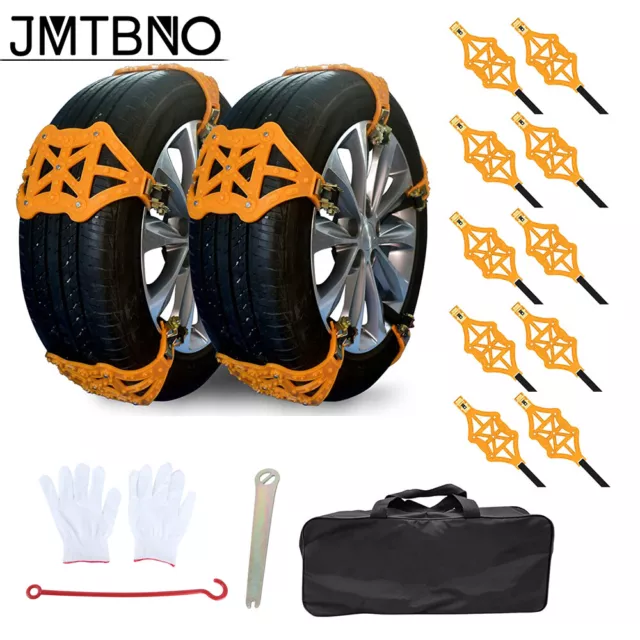10Pcs Universal Winter Snow Mud Anti-skid Tire Chains for Car Sedan SUV Trucks