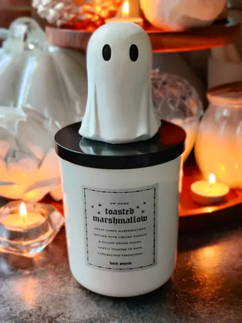 👻 TK Maxx Halloween Ghost Vela Blanca Topper 👻 Malvavisco tostado de DW Home