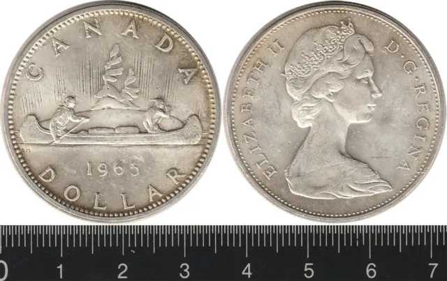 Canada: 1965 One Dollar QEII silver $1