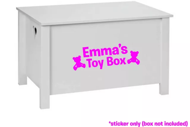 Girls Personalised Name Toy Box Vinyl Sticker Decal For Childens Furniture Chest