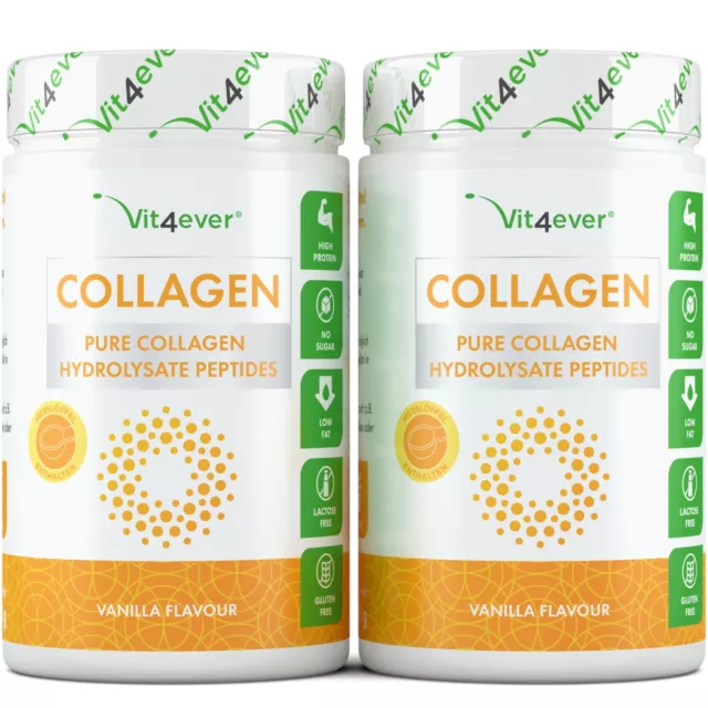 Collagen Pulver 1200g - 100% Rinder Kollagen Hydrolysat Pepeptide 1 2 3 Vanille