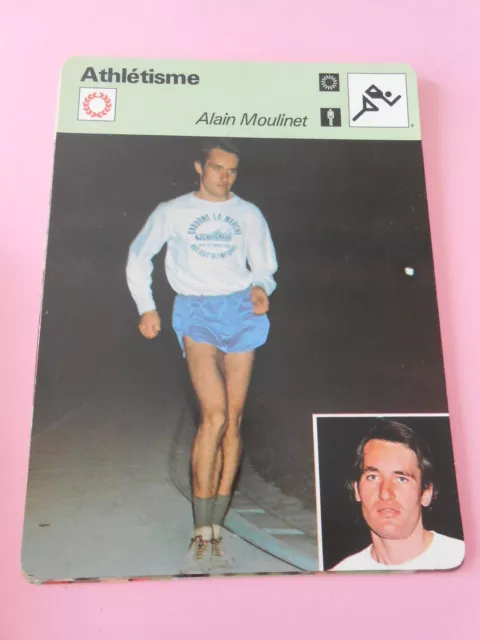 Athlétisme Alain Moulinet né à Suresnes en France Fiche Card 1978