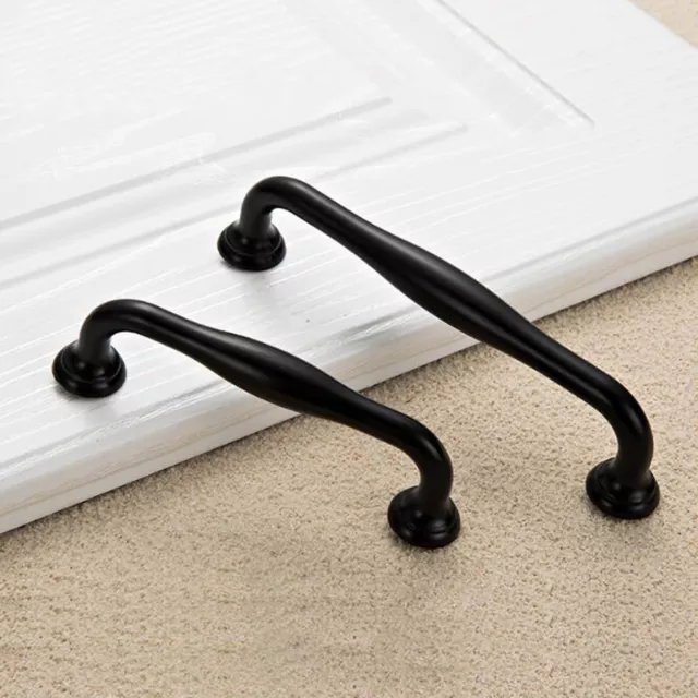 Zinc alloy Kitchen Cupboard Cabinet Drawer Door Handles Furniture Handle Black