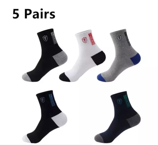 Lot de 5 paires de chaussettes de sport respirante, absorbant la sueur