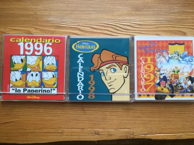 Collezione Calendari Da Tavolo Disney - 1997, 1998, 1999 - Ottime Condizioni
