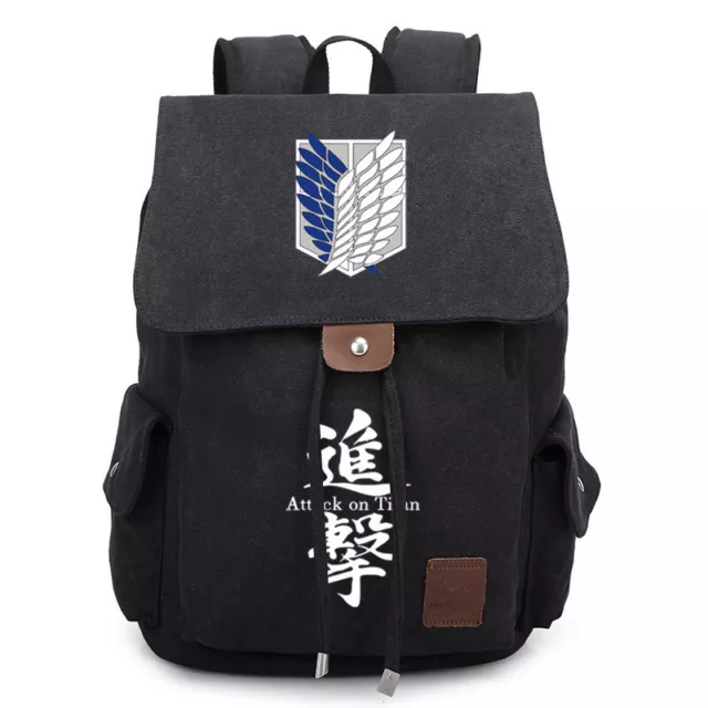 Anime Attack On Titan Backpack Shoulders Bag School Bag Travel Satchel Canves