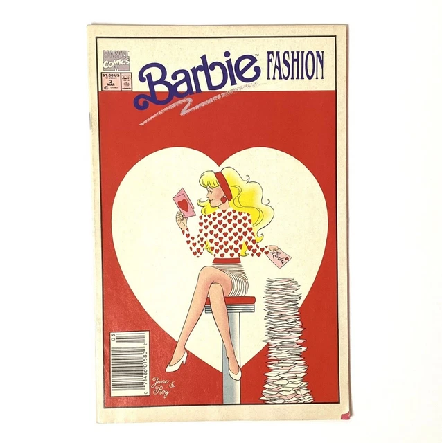 BARBIE FASHION Comic Book Vol 1 Issue #3 March 1991 Marvel Comics Valentine Note