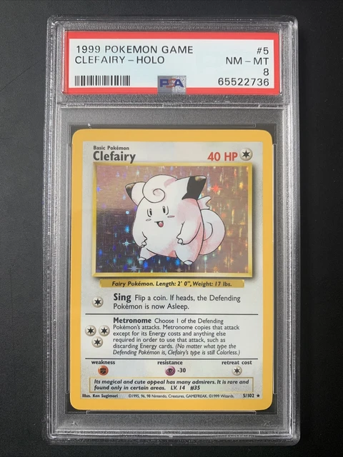pokemon Clefairy 5/102 Holo Psa 8