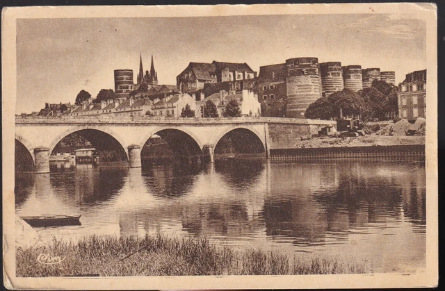 ANGERS 49 Bords de la Maine le Château CPA written Mrs. MEDARD Nevers Nièvre 1952