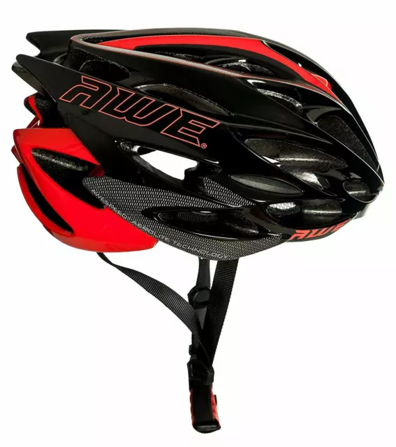 AWESpeed Adult Road Bike Helmet Large *Factory Second* 58-61cm Black/Red CE