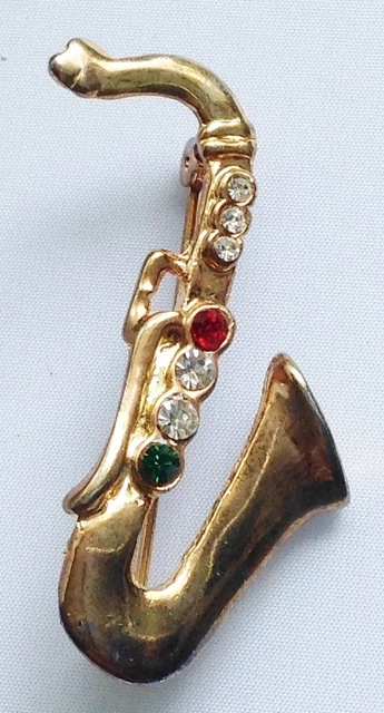 Broche Bijou Fantaisie Vintage Forme Guitare - Années 70/80 - Neuf Sans Emballage