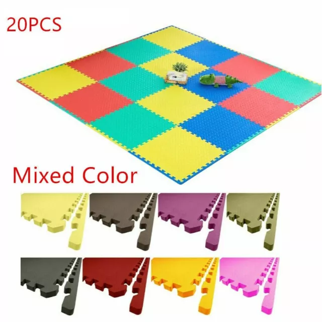 20 Large Soft Foam EVA Floor Mat Jigsaw Tiles Interlocking Garden Play Room Mats