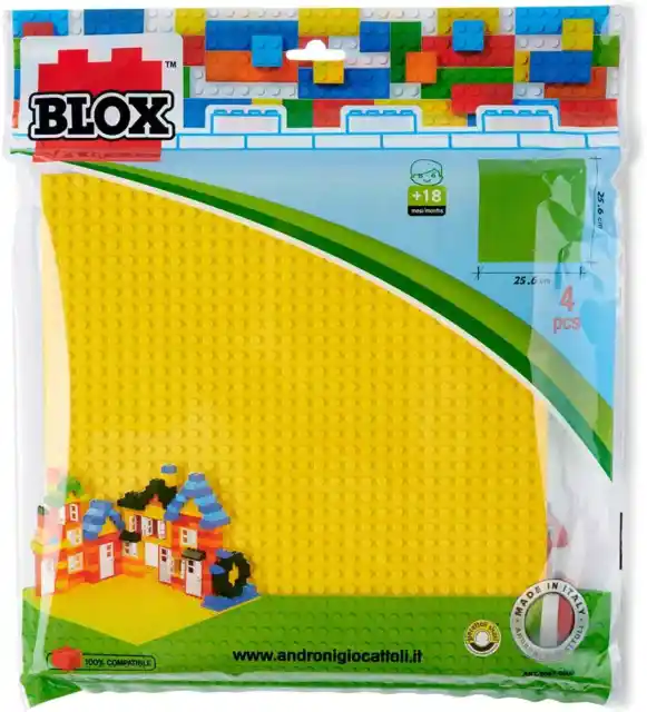 Set 4 Blocchi Base 25x25 per Costruzioni 4 Colori Compatibili Universali