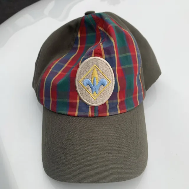 BSA Boy Scouts of America Webelos Cub Scout Olive Twill Cap Hat Plaid M/L