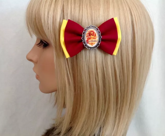Harry Potter gryffindor hair bow clip rockabilly pin up girl geek slytherin