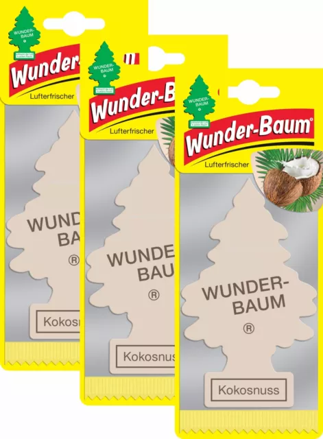WUNDER-BAUM Vanille 3er Duftbäumchen Wunderbaum Vanilla 3 Set  Lufterfrischer