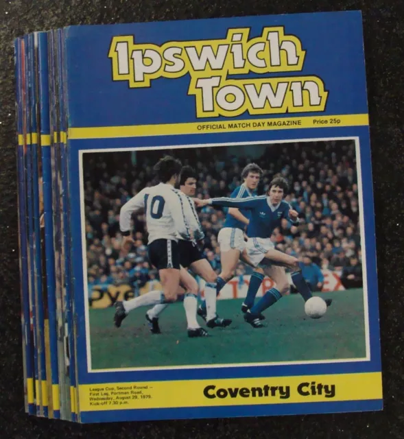 IPSWICH TOWN 1979 / 1980 Season - Complete set of home football programmes