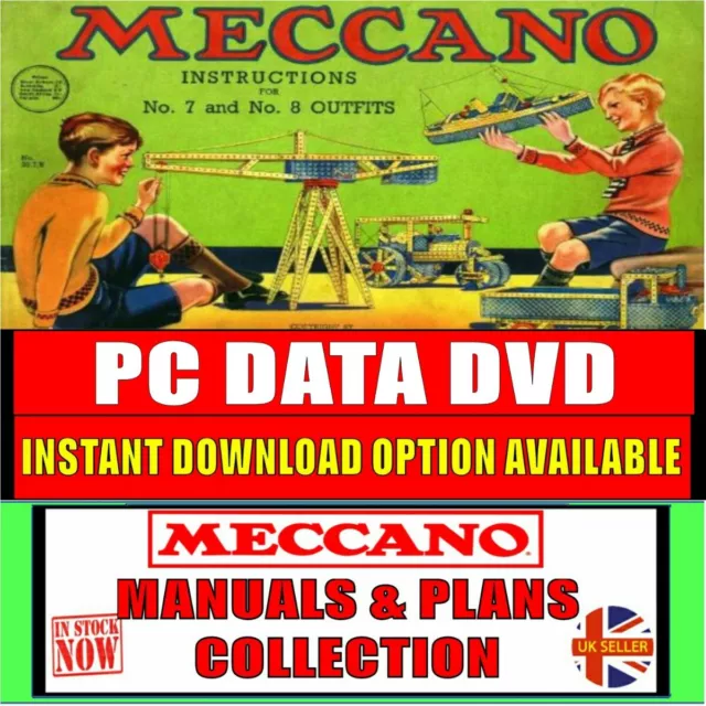 400+ Meccano Manuals SuperModel leaflets & 1000+ Construction Plans 06-89 PC-DVD