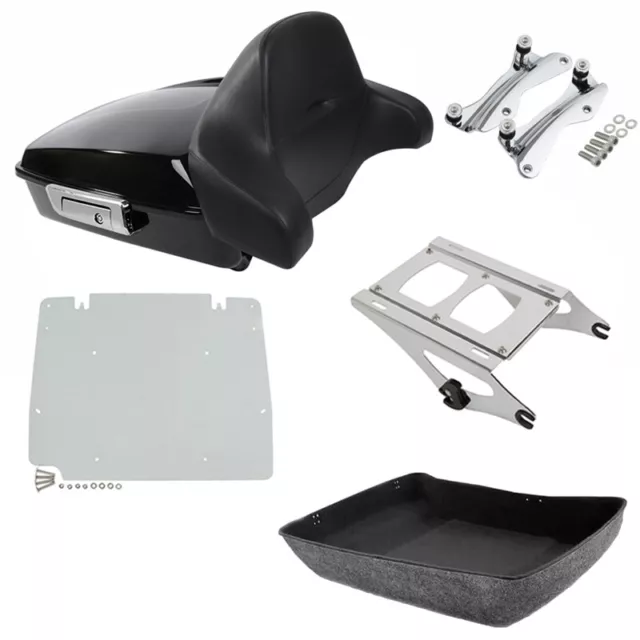 Chopped Trunk Backrest Mount Rack Plate Fit For Harley Tour-Pak Road Glide 14-23