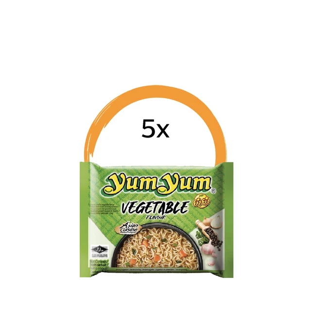 5 PEZZI - Yum Yum zuppa di pasta istantanea VERDURE zuppa di pasta VERDURE- 5x 60g