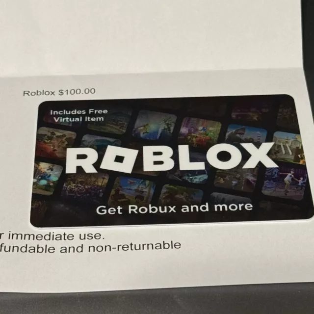Roblox $100 Physical Gift Card [Includes Free Virtual Item] Roblox