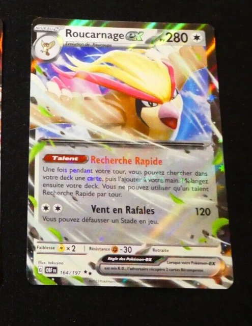 Pokemon Obsidian Flames Card Holo Card Fr Roucarnage Ex 164/197 OBF Mint