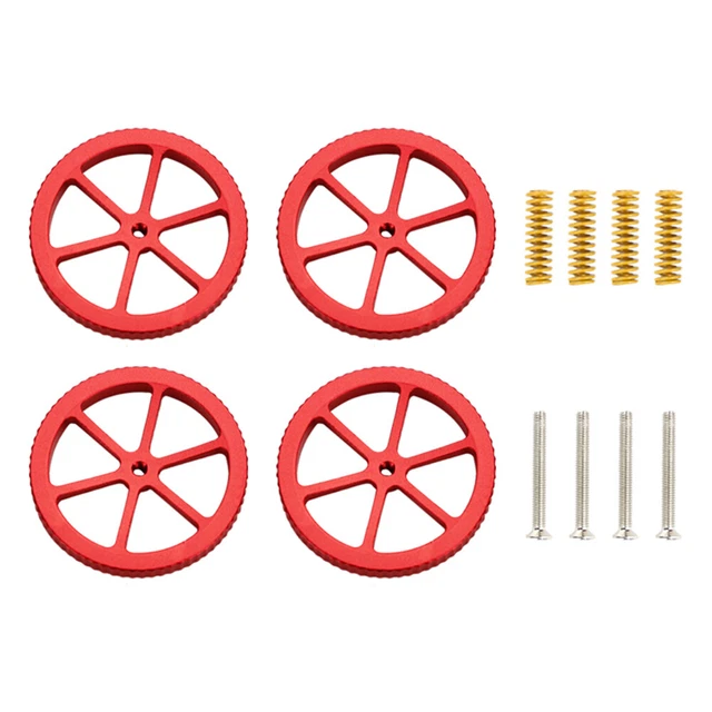 4pcs Upgraded Aluminum Hand Twist Leveling Nut with Hot Bed Die Springs Screw
