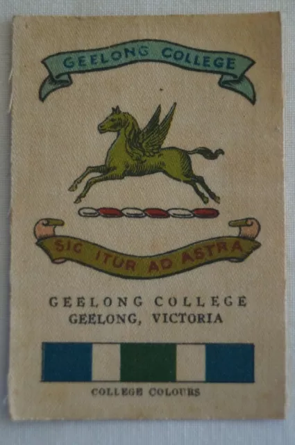 Vintage 1910's Wills Silk School Crests Geelong College Victoria