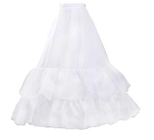 Crinoline 2 Hoop Petticoat Slips 2 Layer Slip-Ruffles Underskirt