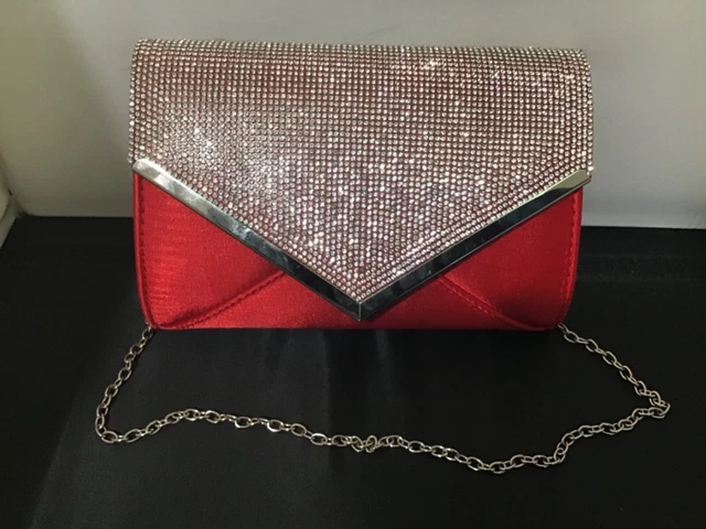 Quiz red clutch bag shop