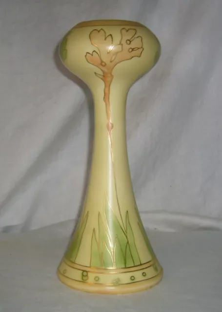 Antique 1904-18 Royal Dux Austria Matte Glaze Art Deco Corset Bulbous Tall Vase