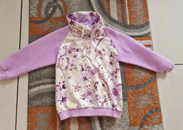 Samgami Girls Lilac Floral High Neck Long Sleeve Cotton Jumper 7-8 Years