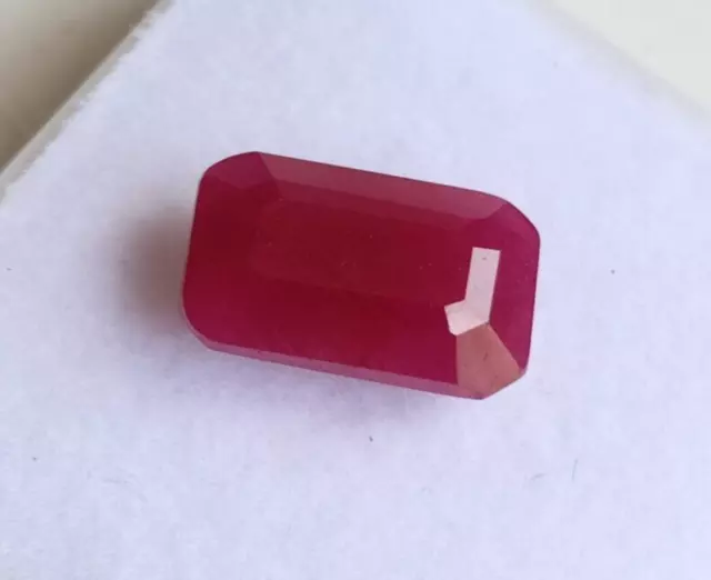 4 Ct Red Ruby Octagon Faceted Earth Mined Untreated Unheated Loose Gemstone