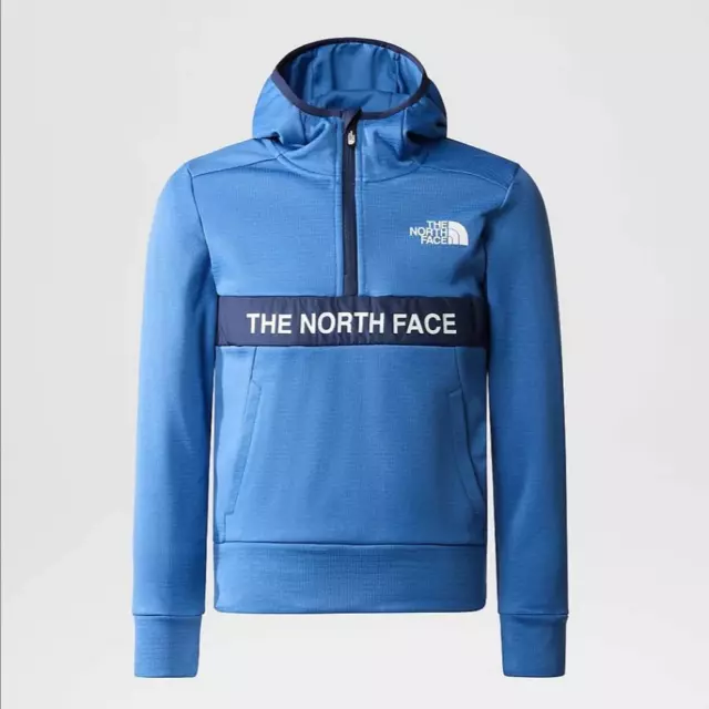 The North Face Youth Boys 1/4 Zip Hoodie Pullover Amphere Hoody FDR BLUE