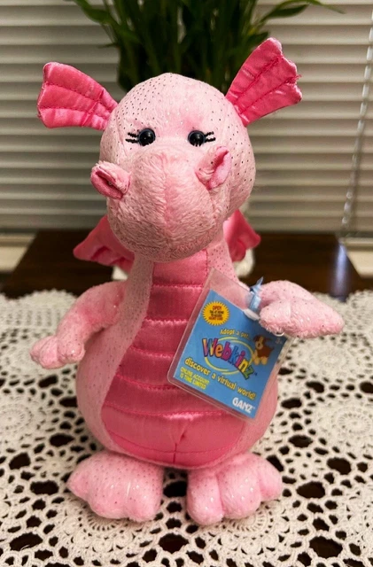 WEBKINZ GLITZY DRAGON HM616 (Retired) New Unused Code Attached Free Shipping!